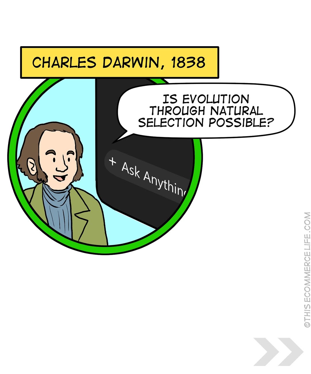 Charles Darwin asks AI about natural selection