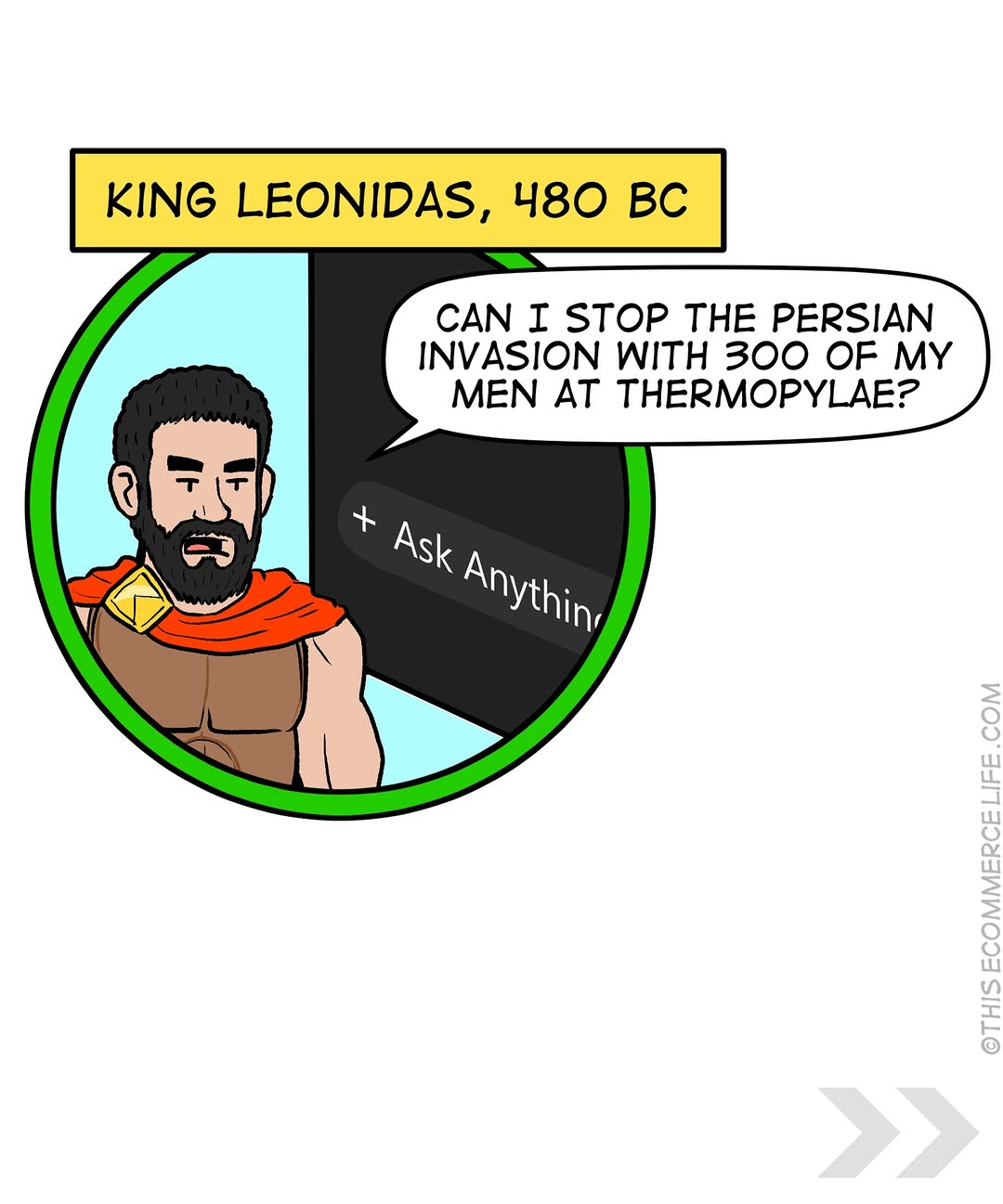 King Leonidas asks AI about fighting at Thermopylae